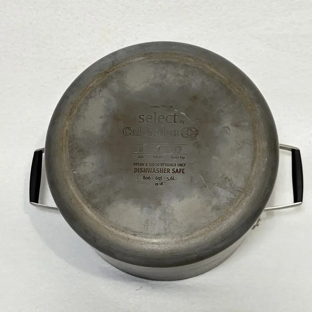 Calphalon 806 Anodized Steel 6 Quart Stock Pot Cooking Saucepan Pan with Lid